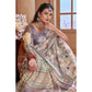 Generic Women's Printed Cotton Linen Saree withPrinted Saree With Unstitched Blouse (Beige, 5-6Mtrs) - MYLUXURY LANE ENTERPRISE