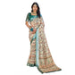 Generic Women's Printed Cotton Linen Saree withPrinted Saree With Unstitched Blouse (Green, 5-6Mtrs) - MYLUXURY LANE ENTERPRISE