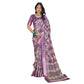 Generic Women's Printed Cotton Linen Saree withPrinted Saree With Unstitched Blouse (Purple, 5-6Mtrs) - MYLUXURY LANE ENTERPRISE