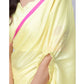 Generic Women's Soft Crepe Silk Printed Ready To Wear Saree With Unstitched Blouse 5.5Mtr (Light Yellow) - MYLUXURY LANE ENTERPRISE