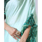 Generic Women's Soft Crepe Silk Printed Ready To Wear Saree With Unstitched Blouse 5.5Mtr (Green) - MYLUXURY LANE ENTERPRISE