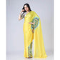 Generic Women's Soft Crepe Silk Printed Ready To Wear Saree With Unstitched Blouse 5.5Mtr (Yellow) - MYLUXURY LANE ENTERPRISE