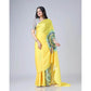 Generic Women's Soft Crepe Silk Printed Ready To Wear Saree With Unstitched Blouse 5.5Mtr (Yellow) - MYLUXURY LANE ENTERPRISE