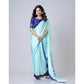 Generic Women's Soft Crepe Silk Printed Ready To Wear Saree With Unstitched Blouse 5.5Mtr (Turquoise) - MYLUXURY LANE ENTERPRISE