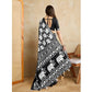 Generic Women's Silk Blend Printed Saree With Unstitched Blouse 5.5Mtr (Black) - MYLUXURY LANE ENTERPRISE