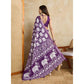 Generic Women's Silk Blend Printed Saree With Unstitched Blouse 5.5Mtr (Purple) - MYLUXURY LANE ENTERPRISE