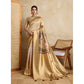 Generic Women's Silk Printed Saree With Unstitched Blouse 5.5Mtr (Gold) - MYLUXURY LANE ENTERPRISE