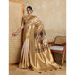 Generic Women's Silk Printed Saree With Unstitched Blouse 5.5Mtr (Gold) - MYLUXURY LANE ENTERPRISE