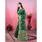 Generic Women's Banarasi Silk Printed Saree With Unstitched Blouse 5.5Mtr (Green) - MYLUXURY LANE ENTERPRISE