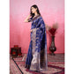 Generic Women's Banarasi Silk Printed Saree With Unstitched Blouse 5.5Mtr (Blue) - MYLUXURY LANE ENTERPRISE