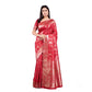 Generic Women's Banarasi Silk Printed Saree With Unstitched Blouse 5.5Mtr (Red) - MYLUXURY LANE ENTERPRISE