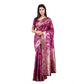 Generic Women's Banarasi Silk Printed Saree With Unstitched Blouse 5.5Mtr (Wine) - MYLUXURY LANE ENTERPRISE