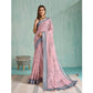 Generic Women's Silk Blend Printed Saree With Unstitched Blouse 5.5Mtr (Pink) - MYLUXURY LANE ENTERPRISE