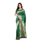 Generic Women's Banarasi Silk Printed Saree With Unstitched Blouse 5.5Mtr (Green) - MYLUXURY LANE ENTERPRISE