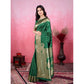 Generic Women's Banarasi Silk Printed Saree With Unstitched Blouse 5.5Mtr (Green) - MYLUXURY LANE ENTERPRISE