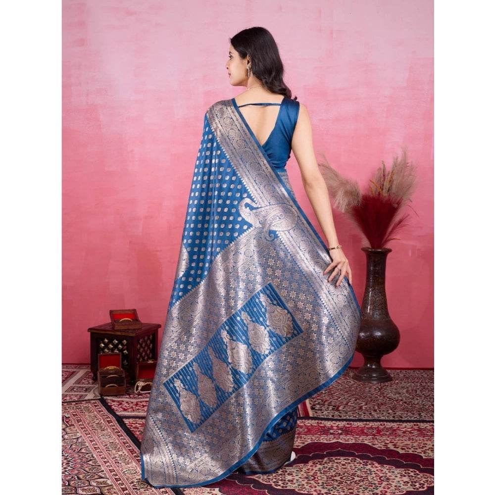 Generic Women's Banarasi Silk Printed Saree With Unstitched Blouse 5.5Mtr (Pinch) - MYLUXURY LANE ENTERPRISE