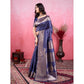 Generic Women's Banarasi Silk Printed Saree With Unstitched Blouse 5.5Mtr (Blue) - MYLUXURY LANE ENTERPRISE