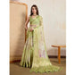 Generic Women's Viscose Printed Saree With Unstitched Blouse 5.5Mtr (Light Green) - MYLUXURY LANE ENTERPRISE