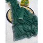 Generic Women's Georgette Stone Work Saree With Unstitched Blouse 5.5Mtr (Green) - MYLUXURY LANE ENTERPRISE