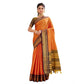 Generic Women's Silk Blended Jaquard Woven Saree With Unstitched Blouse 5.5Mtr (Orange) - MYLUXURY LANE ENTERPRISE