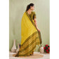 Generic Women's Silk Blended Jaquard Woven Saree With Unstitched Blouse 5.5Mtr (Yellow) - MYLUXURY LANE ENTERPRISE