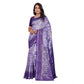 Generic Women's Banarasi Silk Jaquard Woven Saree With Unstitched Blouse 5.5Mtr (Purple) - MYLUXURY LANE ENTERPRISE