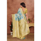 Generic Women's Banarasi Silk Jaquard Woven Saree With Unstitched Blouse 5.5Mtr (Yellow) - MYLUXURY LANE ENTERPRISE