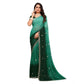 Generic Women's Chiffon Embroidred Saree With Unstitched Blouse 5.5Mtr (Dark Green) - MYLUXURY LANE ENTERPRISE