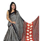 Generic Women's Satin Printed Saree With Unstitched Blouse 5.5Mtr (Black) - MYLUXURY LANE ENTERPRISE
