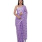 Generic Women's Linen Printed Saree With Unstitched Blouse 5.5Mtr (Purple) - MYLUXURY LANE ENTERPRISE