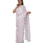 Generic Women's Linen Printed Saree With Unstitched Blouse 5.5Mtr (White) - MYLUXURY LANE ENTERPRISE