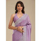 Generic Women's Silk Embroidred Saree With Unstitched Blouse 5.5Mtr (Purple) - MYLUXURY LANE ENTERPRISE