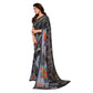 Generic Women's Georgette Printed Saree With Unstitched Blouse 5.5Mtr (Black) - MYLUXURY LANE ENTERPRISE