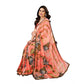 Generic Women's Georgette Printed Saree With Unstitched Blouse 5.5Mtr (Orange) - MYLUXURY LANE ENTERPRISE