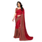Generic Women's Georgette Printed Saree With Unstitched Blouse 5.5Mtr (Red) - MYLUXURY LANE ENTERPRISE