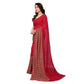 Generic Women's Georgette Printed Saree With Unstitched Blouse 5.5Mtr (Red) - MYLUXURY LANE ENTERPRISE