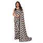 Generic Women's Georgette Printed Saree With Unstitched Blouse 5.5Mtr (Black) - MYLUXURY LANE ENTERPRISE