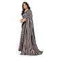 Generic Women's Georgette Printed Saree With Unstitched Blouse 5.5Mtr (Black) - MYLUXURY LANE ENTERPRISE