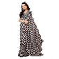 Generic Women's Georgette Printed Saree With Unstitched Blouse 5.5Mtr (Black) - MYLUXURY LANE ENTERPRISE