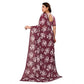 Generic Women's Georgette Printed Saree With Unstitched Blouse 5.5Mtr (Brown) - MYLUXURY LANE ENTERPRISE