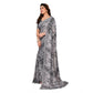 Generic Women's Georgette Printed Saree With Unstitched Blouse 5.5Mtr (Grey) - MYLUXURY LANE ENTERPRISE