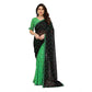 Generic Women's Georgette Printed Saree With Unstitched Blouse 5.5Mtr (Black-Green) - MYLUXURY LANE ENTERPRISE