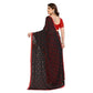 Generic Women's Georgette Printed Saree With Unstitched Blouse 5.5Mtr (Black-Red) - MYLUXURY LANE ENTERPRISE