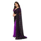 Generic Women's Georgette Printed Saree With Unstitched Blouse 5.5Mtr (Black-Purple) - MYLUXURY LANE ENTERPRISE