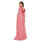 Generic Women's Georgette Printed Saree With Unstitched Blouse 5.5Mtr (Red-White) - MYLUXURY LANE ENTERPRISE