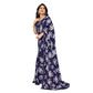Generic Women's Georgette Printed Saree With Unstitched Blouse 5.5Mtr (Navy Blue) - MYLUXURY LANE ENTERPRISE