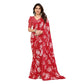 Generic Women's Georgette Printed Saree With Unstitched Blouse 5.5Mtr (Red) - MYLUXURY LANE ENTERPRISE
