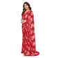 Generic Women's Georgette Printed Saree With Unstitched Blouse 5.5Mtr (Red) - MYLUXURY LANE ENTERPRISE