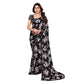 Generic Women's Georgette Printed Saree With Unstitched Blouse 5.5Mtr (Black) - MYLUXURY LANE ENTERPRISE