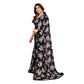 Generic Women's Georgette Printed Saree With Unstitched Blouse 5.5Mtr (Black) - MYLUXURY LANE ENTERPRISE